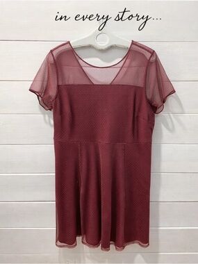 IN EVERY STORY - Sheer Dot Mesh Dress - Size 2X